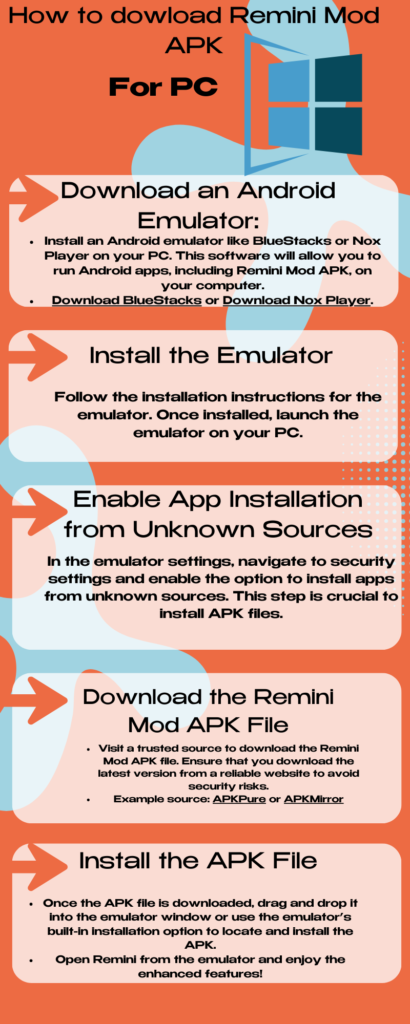 How to download Remini Mod APK for PC